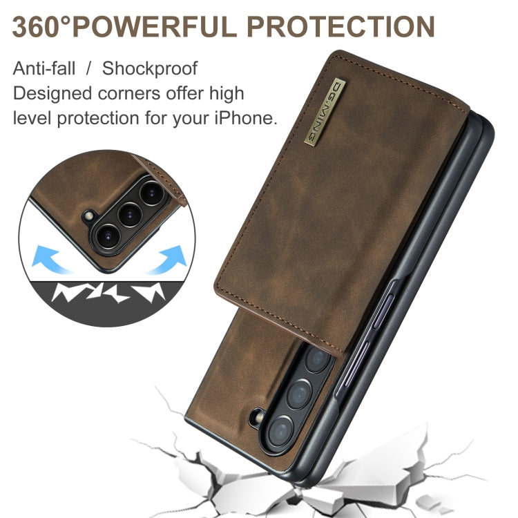 For Samsung Galaxy Z Fold6 DG.MING M1 Series 3-Fold Multi Card Wallet + Magnetic Phone Case