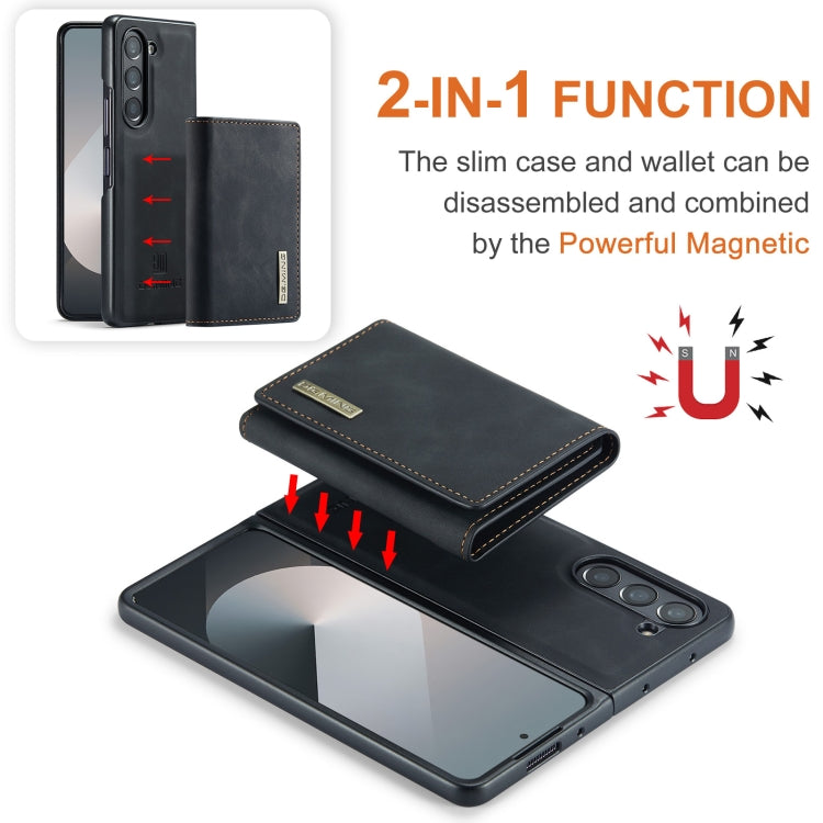 For Samsung Galaxy Z Fold6 DG.MING M1 Series 3-Fold Multi Card Wallet + Magnetic Phone Case
