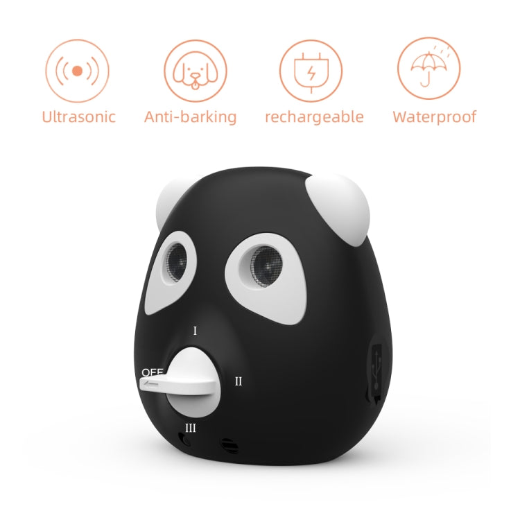 Outdoor Powerful Ultrasonic Bark Stopper Dog Training Device - Black