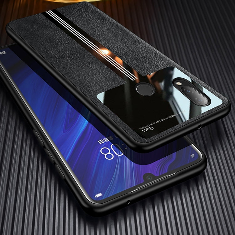 For Huawei Nova 3i Leather Texture PU + Glass + TPU Shockproof Protective Case