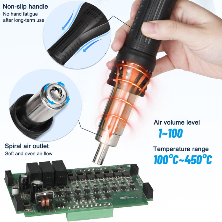 Kaisi 858Pro Smart Sleep Lead-free Digital Display Hot Air Gun Desoldering Station, Plug:EU Plug