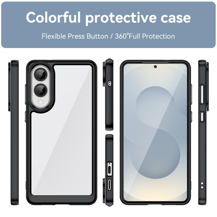 For Samsung Galaxy S25 Edge 5G Colorful Series Acrylic Hybrid TPU Phone Case