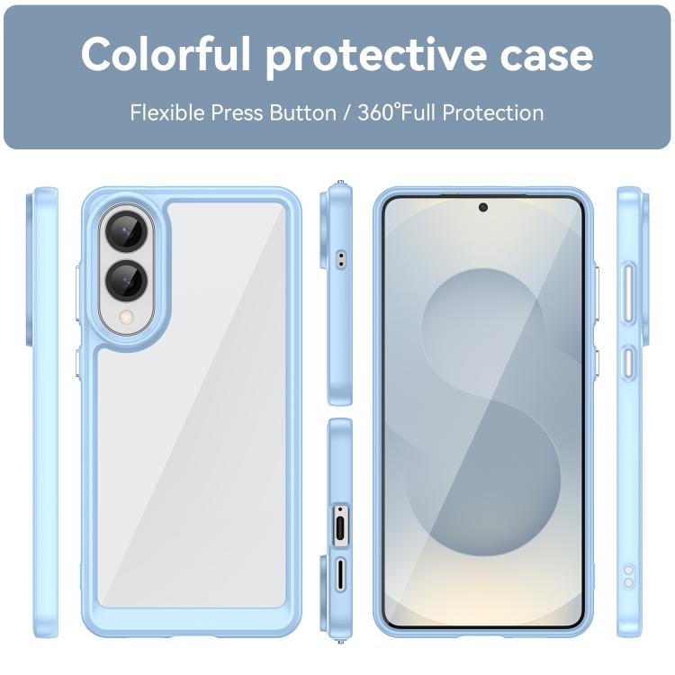 For Samsung Galaxy S25 Edge 5G Colorful Series Acrylic Hybrid TPU Phone Case