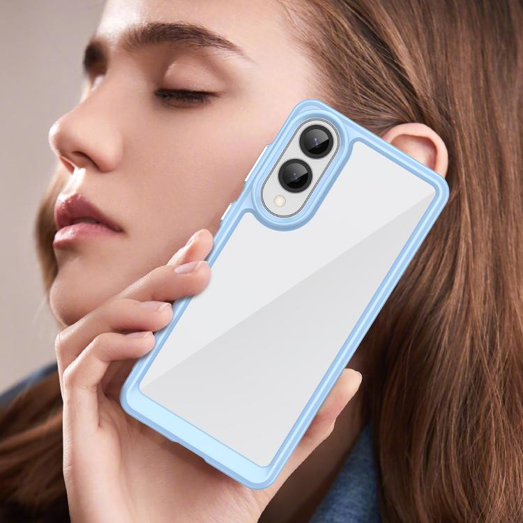 For Samsung Galaxy S25 Edge 5G Colorful Series Acrylic Hybrid TPU Phone Case