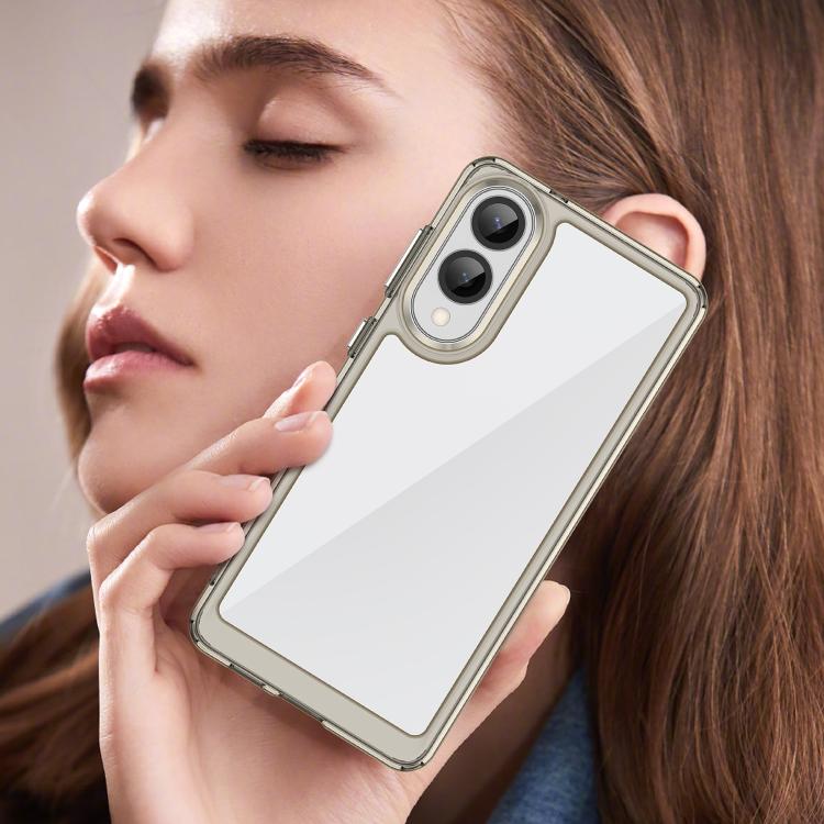 For Samsung Galaxy S25 Edge 5G Colorful Series Acrylic Hybrid TPU Phone Case