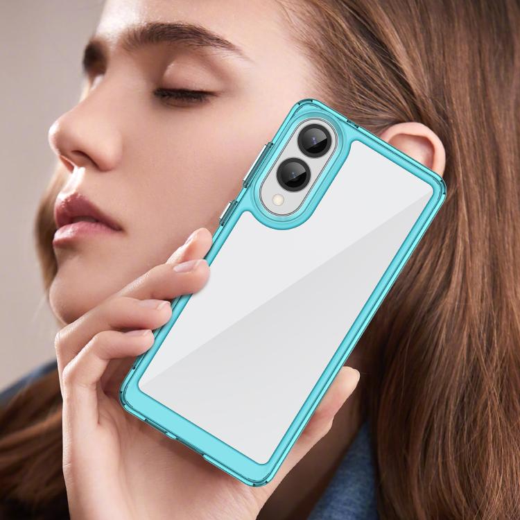 For Samsung Galaxy S25 Edge 5G Colorful Series Acrylic Hybrid TPU Phone Case