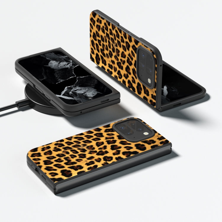 For Google Pixel 9 Pro Fold Black Frame Leopard Full Coverage Phone Case
