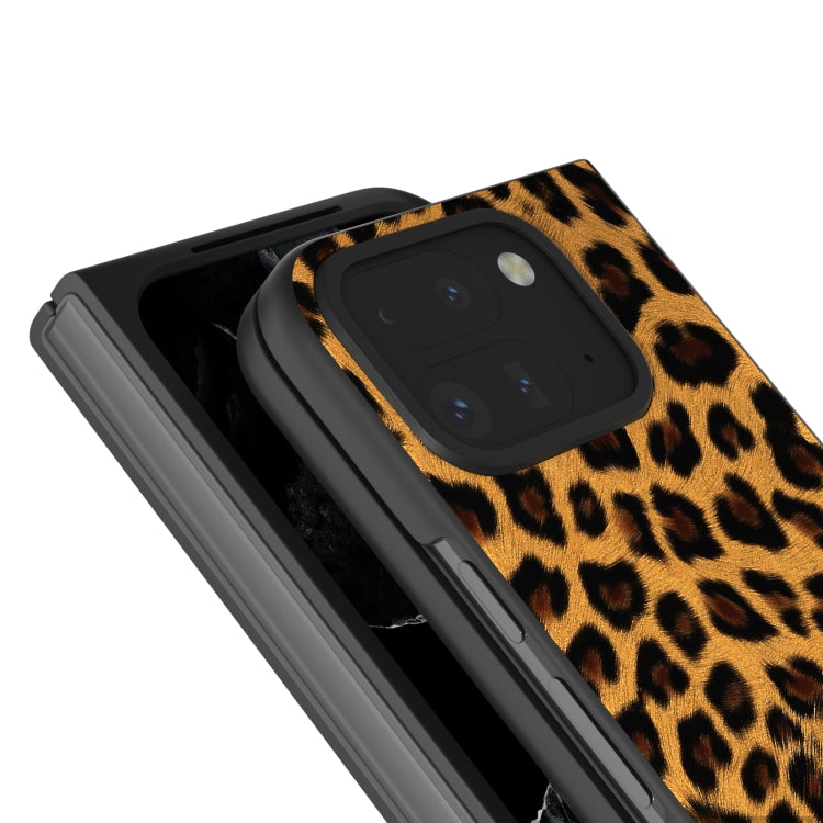For Google Pixel 9 Pro Fold Black Frame Leopard Full Coverage Phone Case