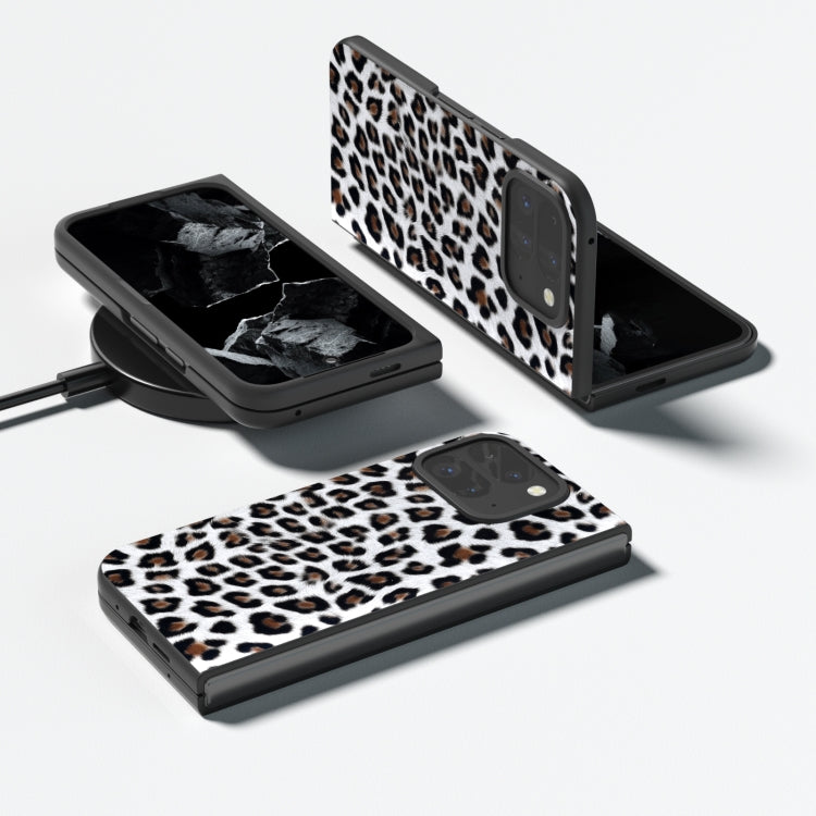 For Google Pixel 9 Pro Fold Black Frame Leopard Full Coverage Phone Case
