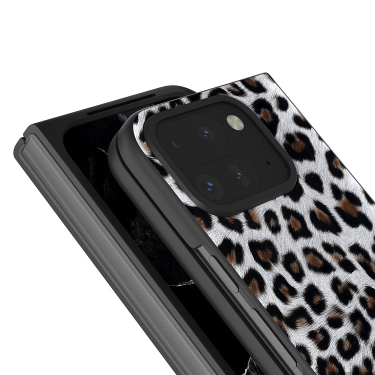 For Google Pixel 9 Pro Fold Black Frame Leopard Full Coverage Phone Case
