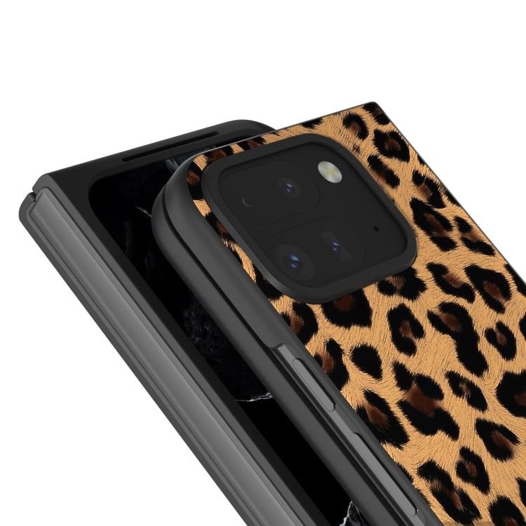 For Google Pixel 9 Pro Fold Black Frame Leopard Full Coverage Phone Case
