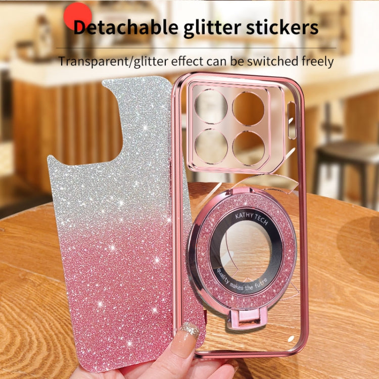 For Infinix GT 20 Pro Plated Gradient Glitter Round Holder TPU Phone Case