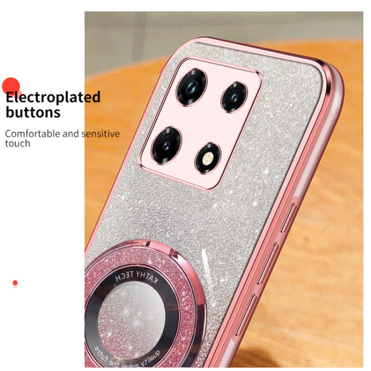 For Infinix Note 30 Pro Plated Gradient Glitter Round Holder TPU Phone Case