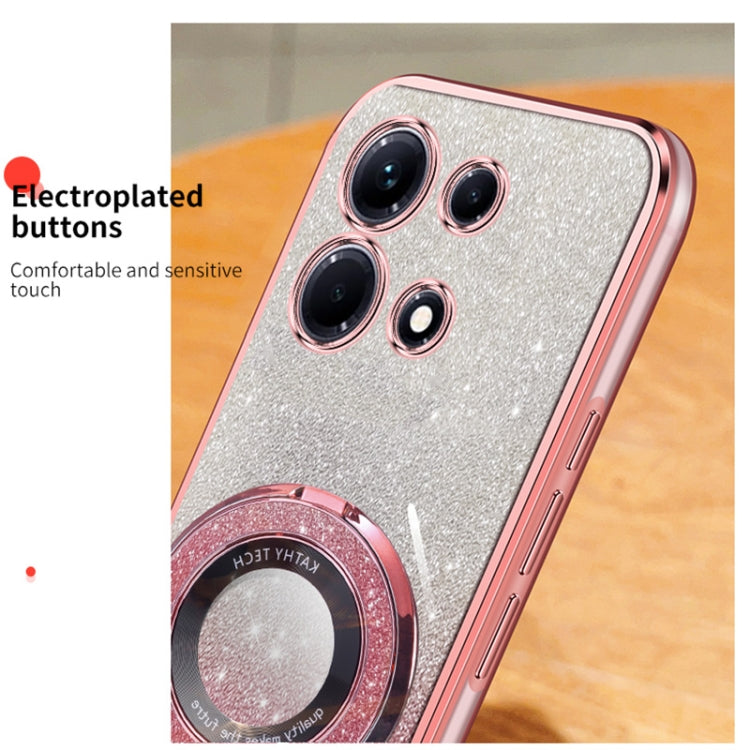 For Infinix Note 30 / X6833B Plated Gradient Glitter Round Holder TPU Phone Case