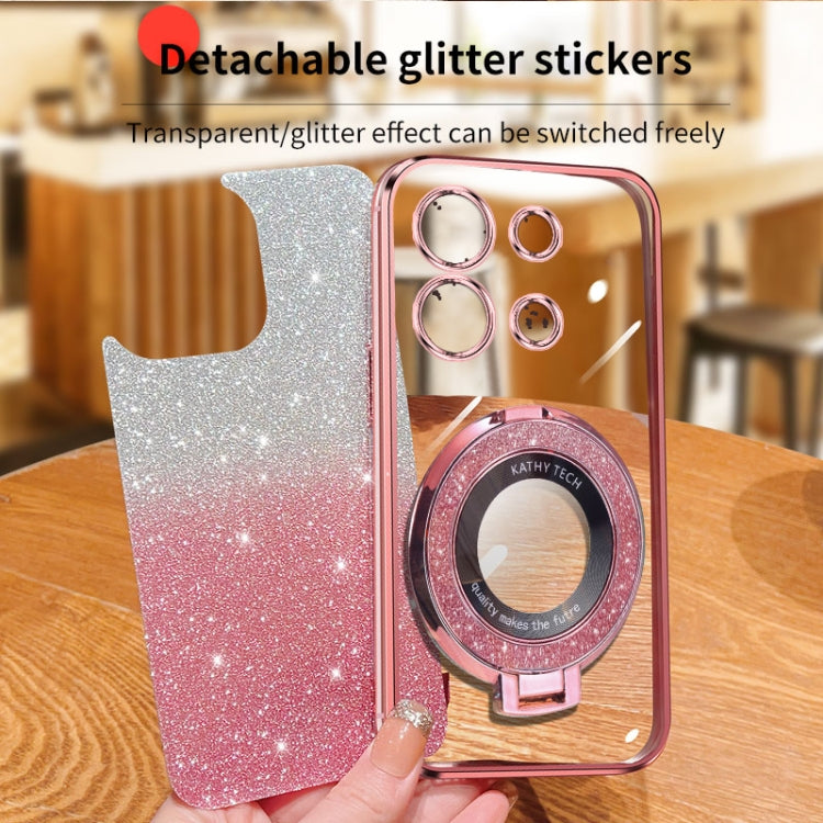 For Infinix Note 30 VIP Plated Gradient Glitter Round Holder TPU Phone Case