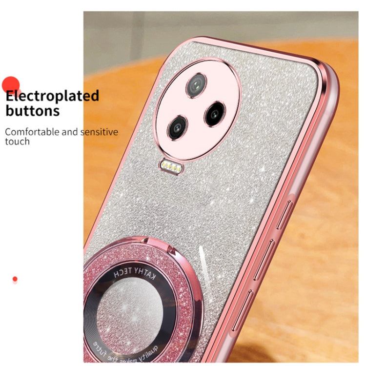 For Infinix Note 12 Pro 4G Plated Gradient Glitter Round Holder TPU Phone Case