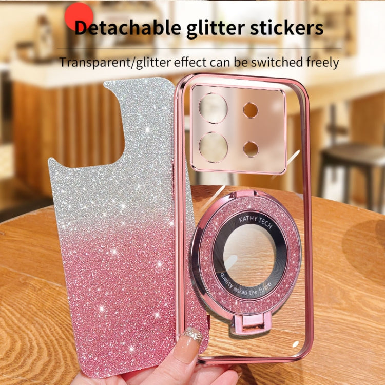 For Infinix Zero 30 5G Plated Gradient Glitter Round Holder TPU Phone Case