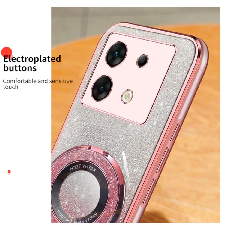 For Infinix Zero 30 5G Plated Gradient Glitter Round Holder TPU Phone Case