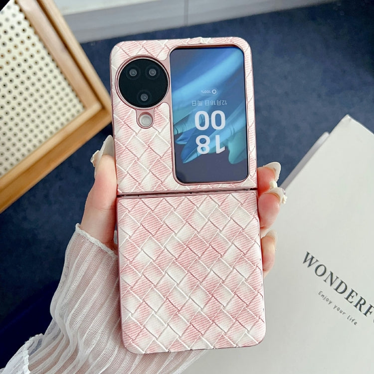 For OPPO Find N3 Flip Colorful Woven Pattern Full Coverage Phone Case