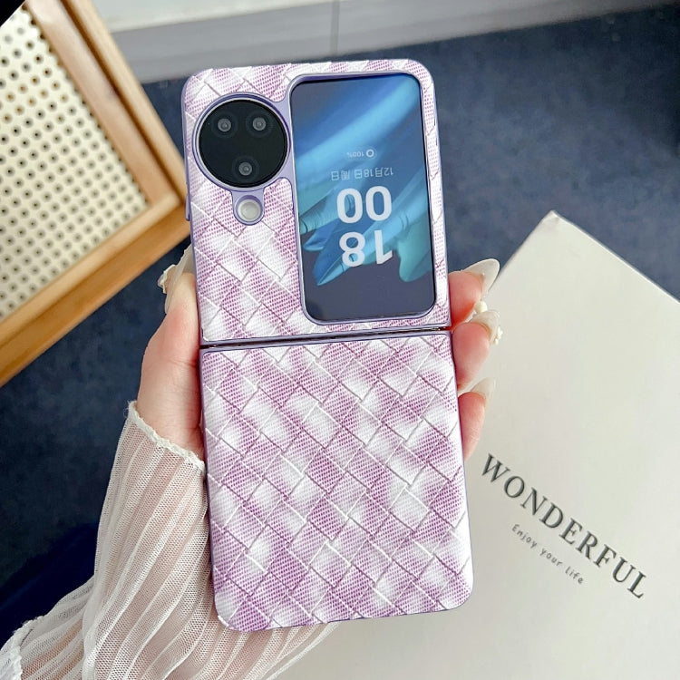For OPPO Find N3 Flip Colorful Woven Pattern Full Coverage Phone Case