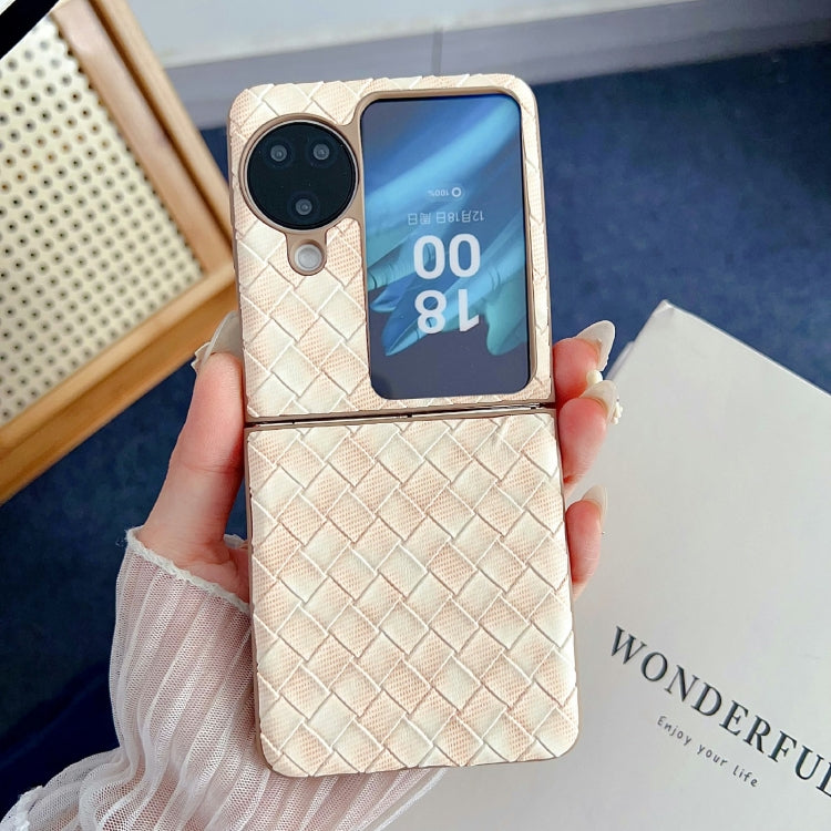 For OPPO Find N3 Flip Colorful Woven Pattern Full Coverage Phone Case
