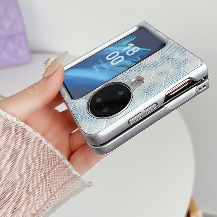 For OPPO Find N3 Flip Colorful Woven Pattern Full Coverage Phone Case