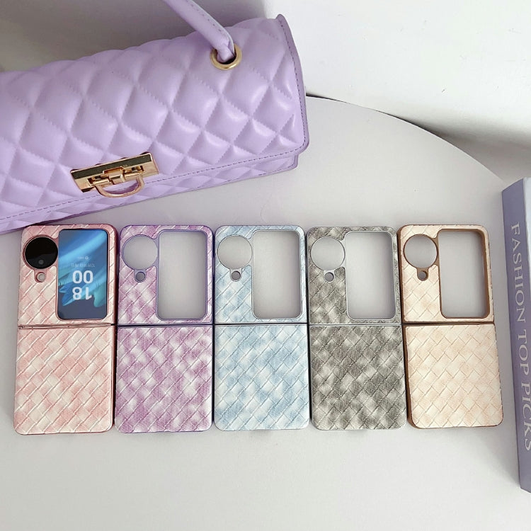 For OPPO Find N3 Flip Colorful Woven Pattern Full Coverage Phone Case
