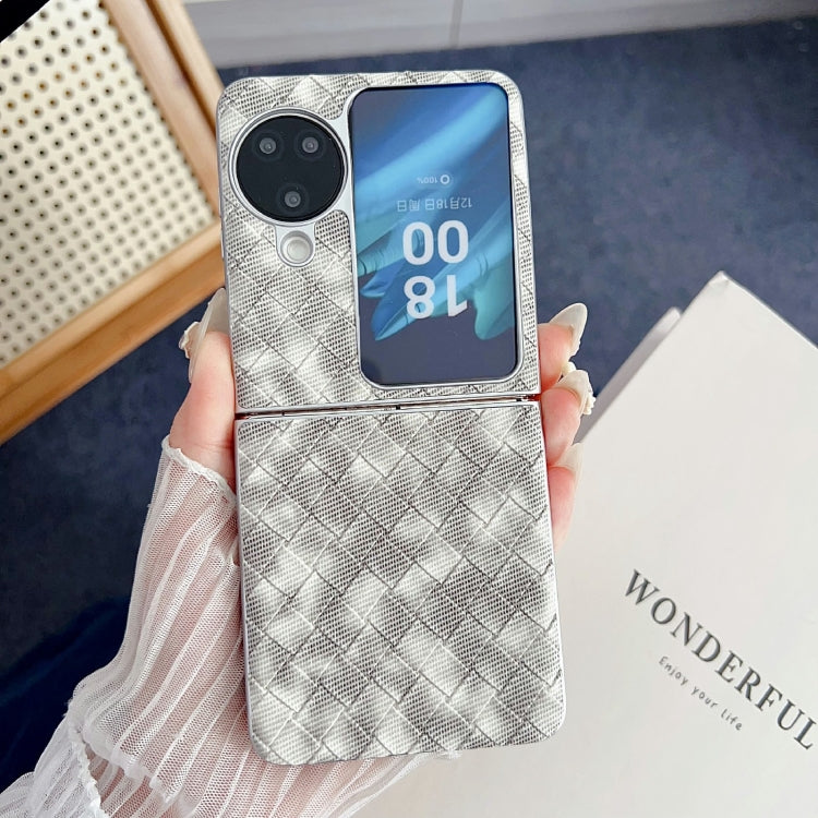 For OPPO Find N3 Flip Colorful Woven Pattern Full Coverage Phone Case