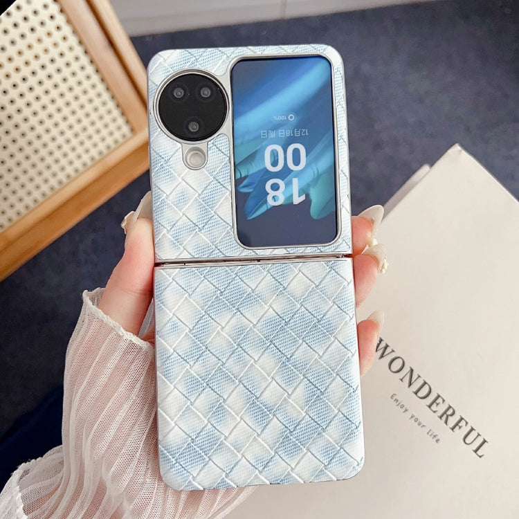 For OPPO Find N3 Flip Colorful Woven Pattern Full Coverage Phone Case