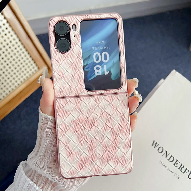 For OPPO Find N2 Flip Colorful Woven Pattern Full Coverage Phone Case