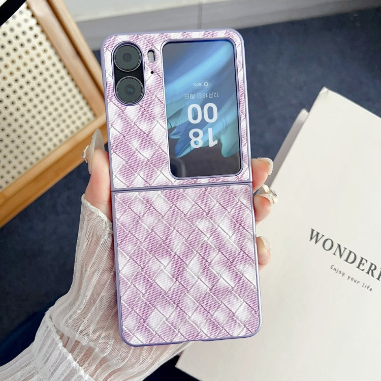 For OPPO Find N2 Flip Colorful Woven Pattern Full Coverage Phone Case