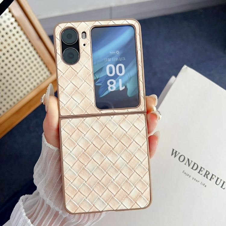 For OPPO Find N2 Flip Colorful Woven Pattern Full Coverage Phone Case