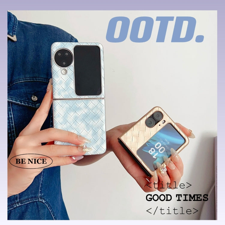 For OPPO Find N2 Flip Colorful Woven Pattern Full Coverage Phone Case
