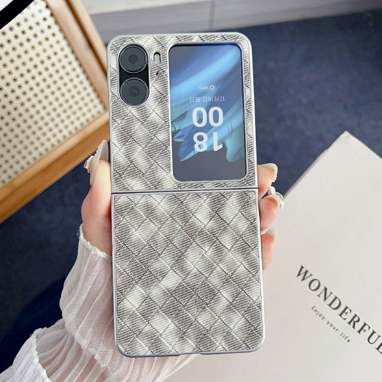 For OPPO Find N2 Flip Colorful Woven Pattern Full Coverage Phone Case