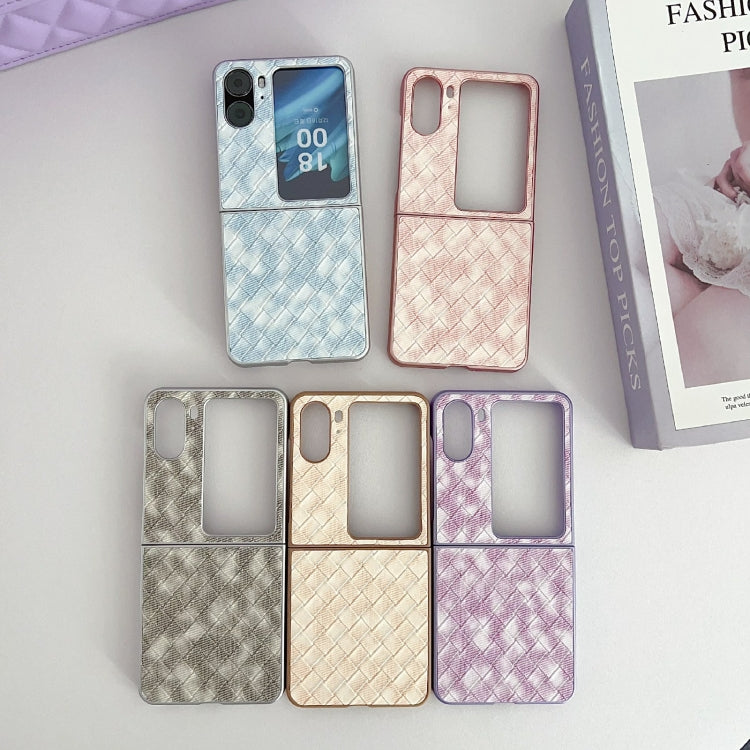 For OPPO Find N2 Flip Colorful Woven Pattern Full Coverage Phone Case