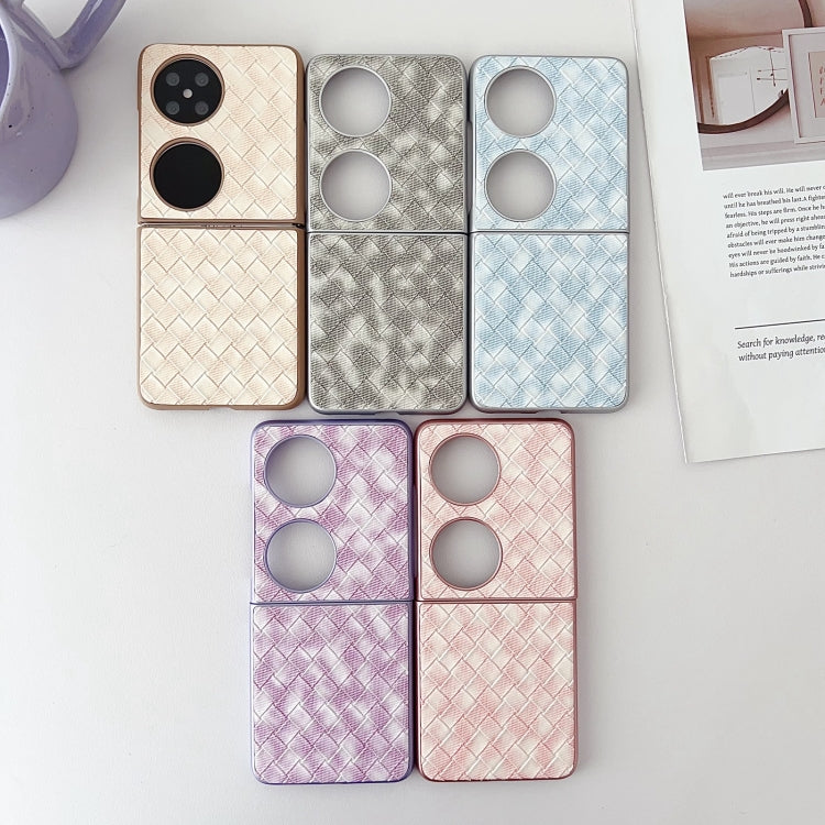 For Huawei P50 Pocket Colorful Woven Pattern Full Coverage Phone Case