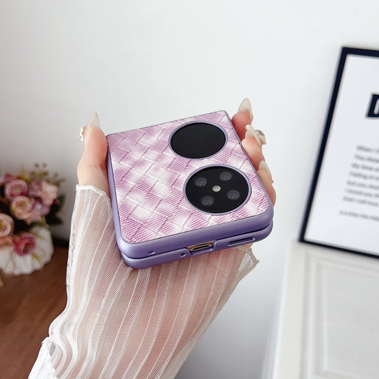 For Huawei P50 Pocket Colorful Woven Pattern Full Coverage Phone Case
