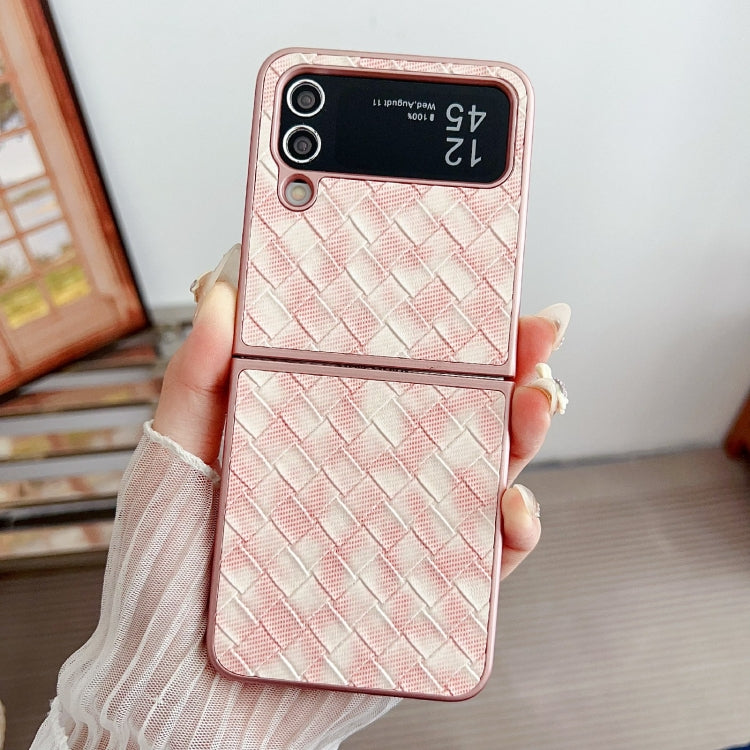 For Samsung Galaxy Z Flip4 5G Colorful Woven Pattern Full Coverage Phone Case