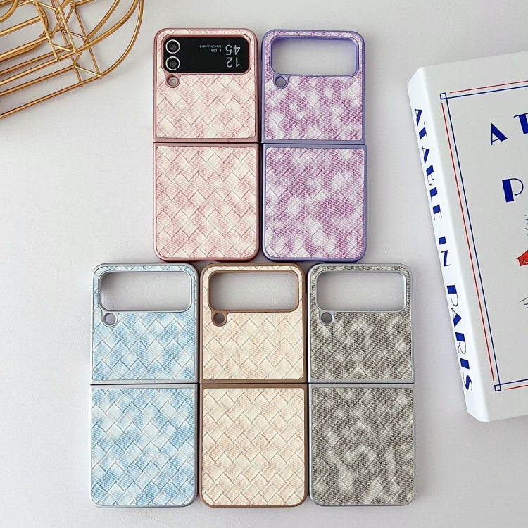 For Samsung Galaxy Z Flip4 5G Colorful Woven Pattern Full Coverage Phone Case
