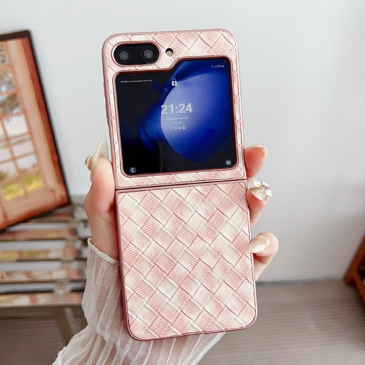 For Samsung Galaxy Z Flip5 Colorful Woven Pattern Full Coverage Phone Case