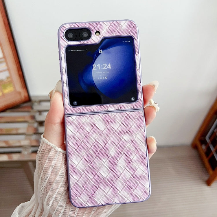 For Samsung Galaxy Z Flip5 Colorful Woven Pattern Full Coverage Phone Case
