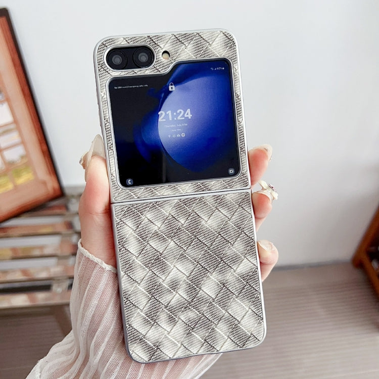 For Samsung Galaxy Z Flip5 Colorful Woven Pattern Full Coverage Phone Case