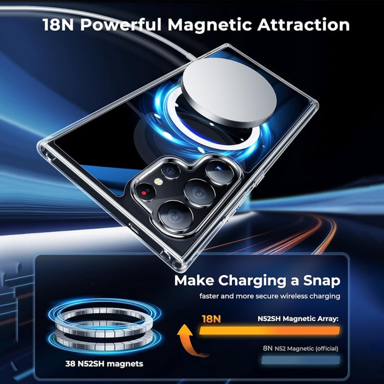 For Samsung Galaxy S24 Ultra 5G ViLi MAG-C Series MagSafe Magnetic PC + TPU Phone Case - Transparent