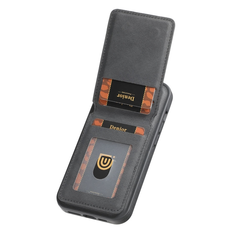 For iPhone 15 Plus / 14 Plus Denior D17 Skin Feel MagSafe Detachable Card Slot Phone Case