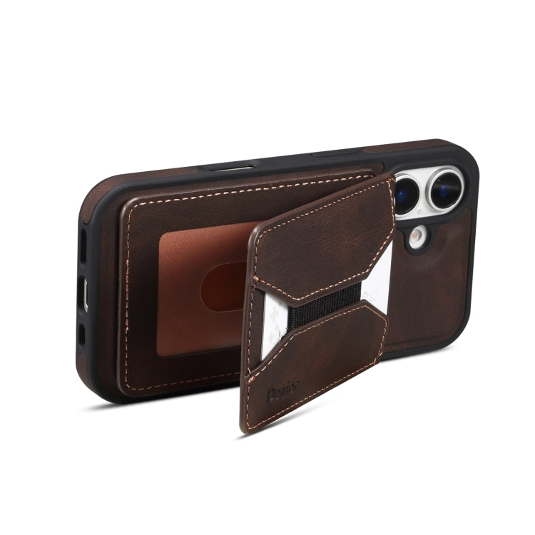 For iPhone 16 Plus Denior D17 Skin Feel MagSafe Detachable Card Slot Phone Case