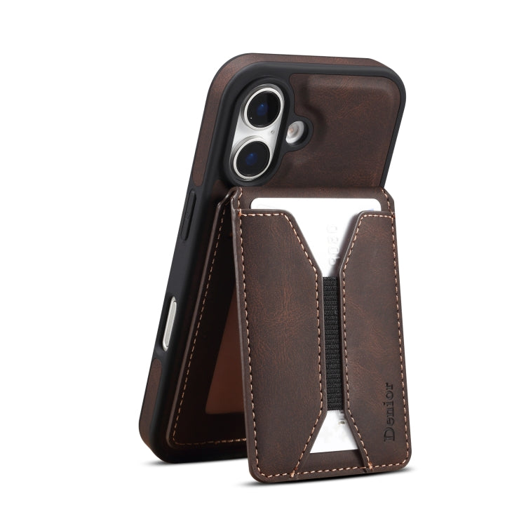 For iPhone 16 Plus Denior D17 Skin Feel MagSafe Detachable Card Slot Phone Case