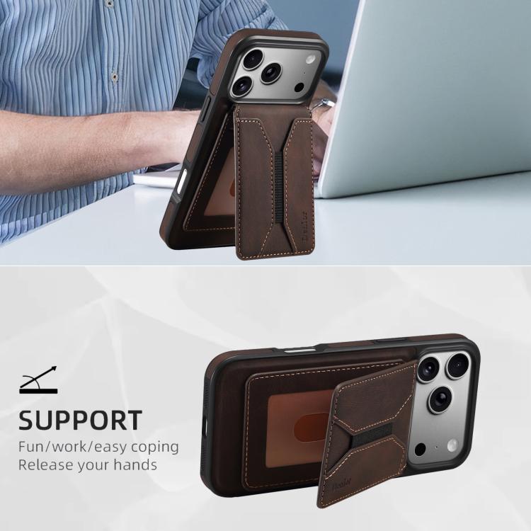 For iPhone 17 Pro Max Denior D17 Skin Feel MagSafe Detachable Card Slot Phone Case