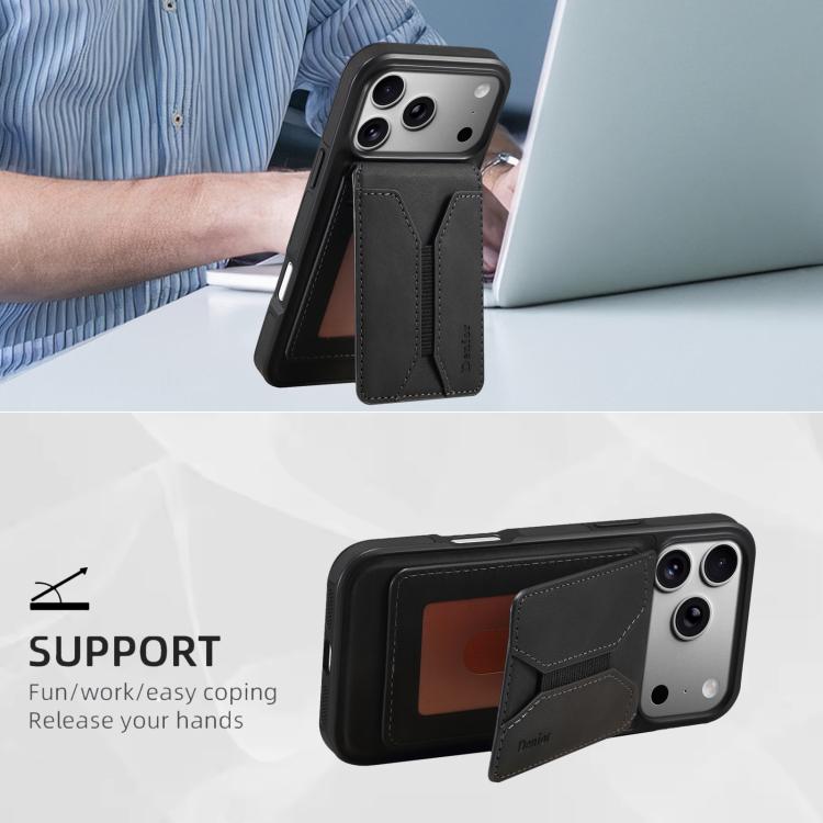 For iPhone 17 Pro Max Denior D17 Skin Feel MagSafe Detachable Card Slot Phone Case
