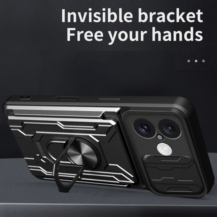 For iPhone 16 Sliding Camshield TPU+PC Phone Case with Card Slot
