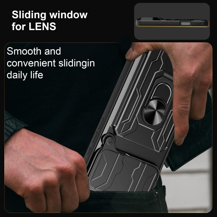 For iPhone 17 Pro Max Sliding Camshield TPU+PC Phone Case with Card Slot